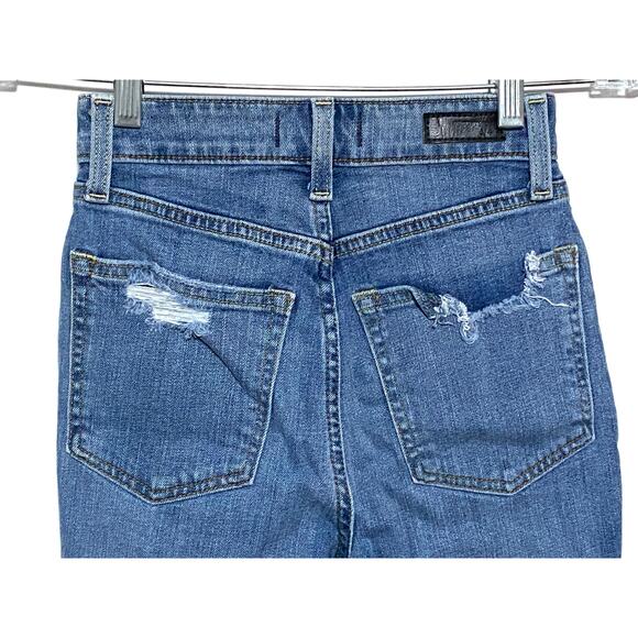 Abercrombie Zoe Natural Rise Ankle Straight Jeans Women 24 00S Distressed Ripped - Picture 7 of 9